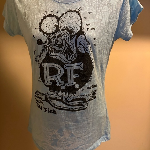 Rat Fink Light Blue Graphic Tee - Picture 1 of 4
